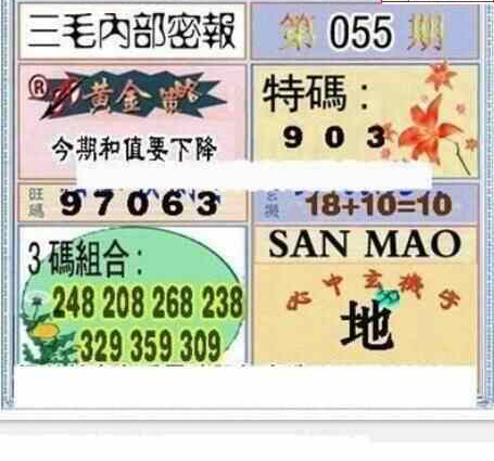 25055期: 三毛3D精品图谜