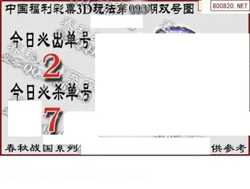 福彩3D 26093期佐罗图一掌经预测图