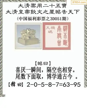 福彩3D26051期天中全套预测分析图