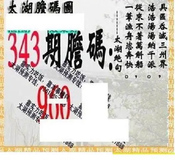 25343期: 太湖图福彩3D精品预测