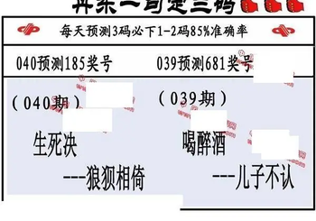 26040期: 福彩3D丹东全图分析