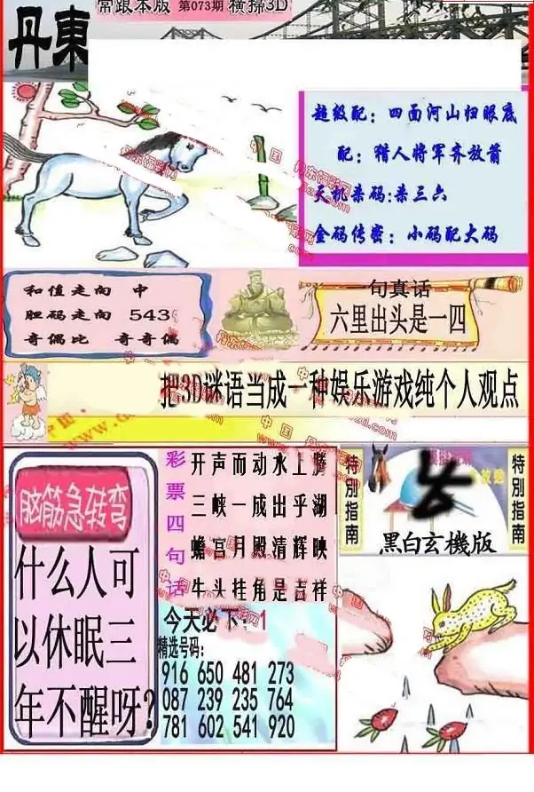 25073期: 福彩3D丹东全图分析