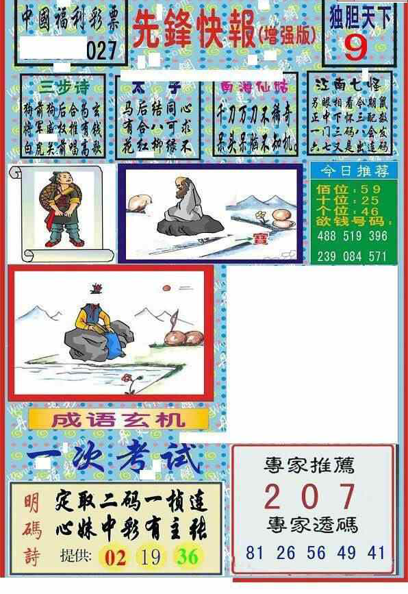 25027期: 福彩3D丹东全图分析