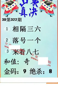 25322期: 福彩3D丹东全图分析