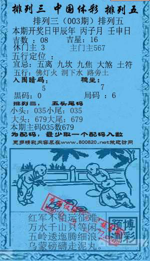 25003期: 福彩3D红黄蓝报