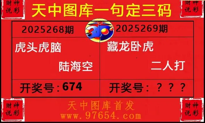 25269期: 财神说彩3D全套图版