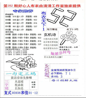 26092期: 福彩3D全套图版参考