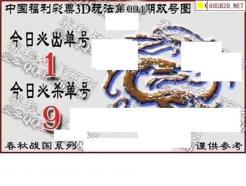 福彩3D 26094期佐罗图一掌经预测图