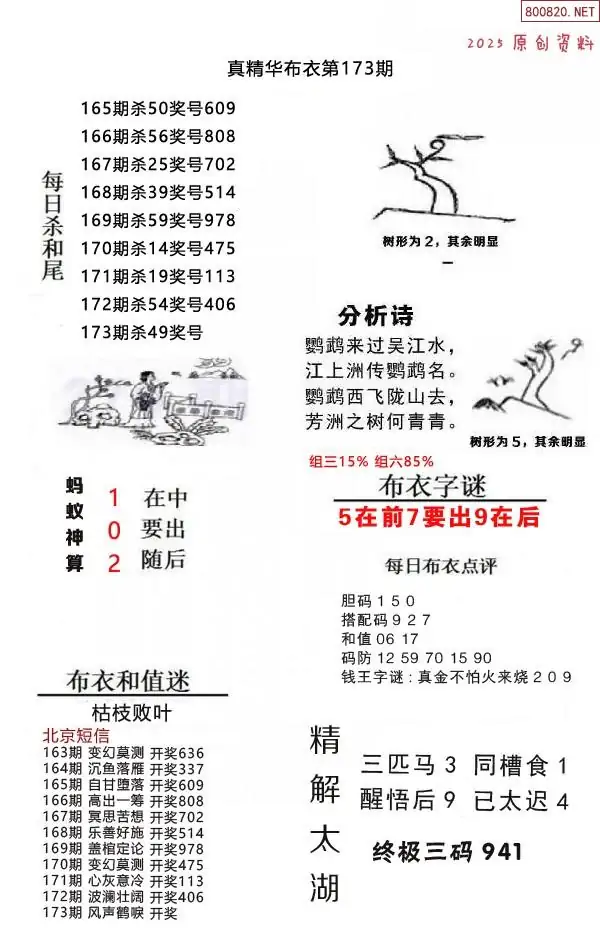 25173期: 福彩3D全套图版参考