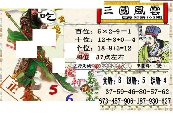 25103期: 福彩3D丹东全图分析