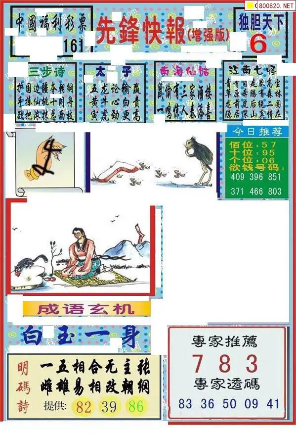 25161期: 福彩3D丹东全图分析