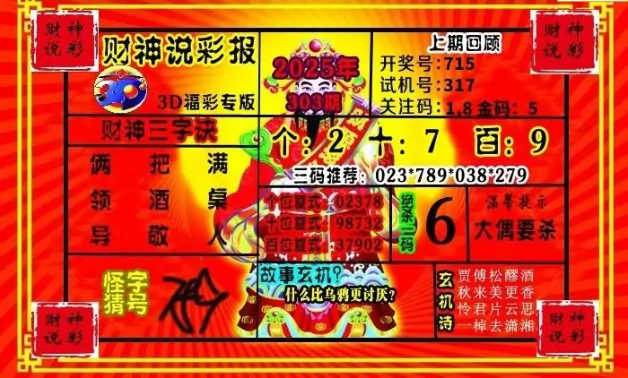 25303期: 财神说彩3D全套图版