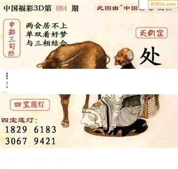 福彩3D26084期天中全套预测分析图