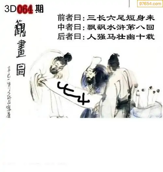 福彩3D26064期天中全套预测分析图