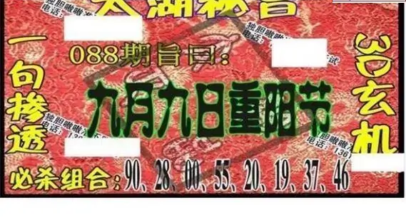 25088期: 太湖图福彩3D精品预测