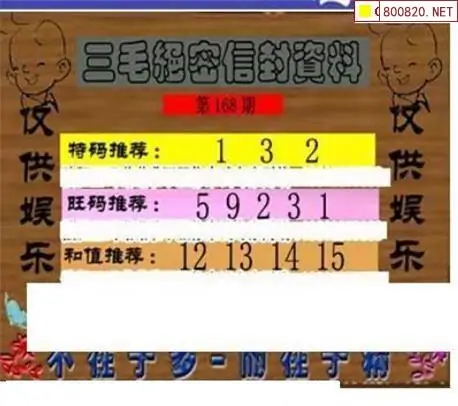 25168期: 三毛3D精品图谜