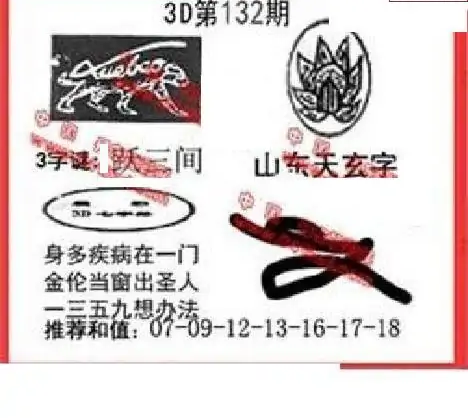 25132期: 福彩3D丹东全图分析