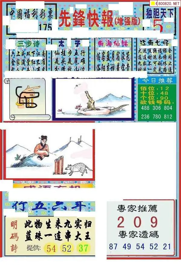 25175期: 福彩3D丹东全图分析