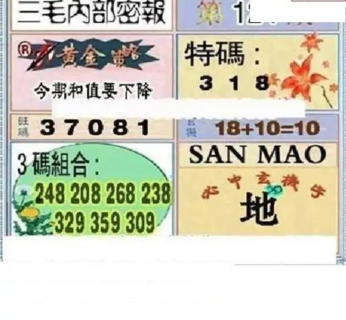 25124期: 三毛3D精品图谜