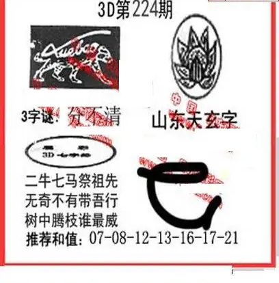 25224期: 福彩3D丹东全图分析