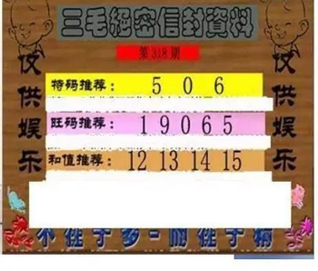 25318期: 三毛3D精品图谜