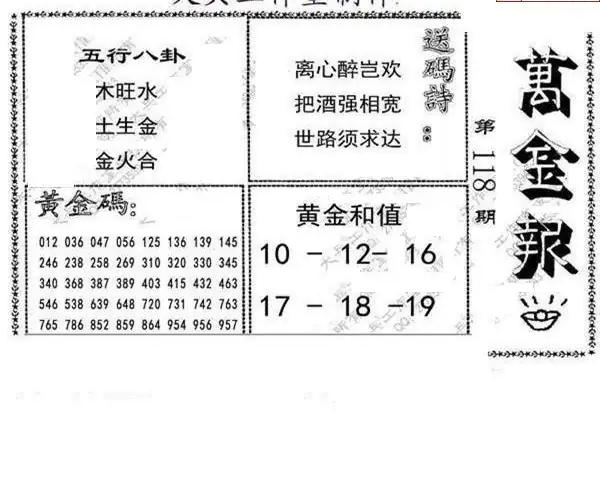 25118期: 大兵福彩3D黄金报图版
