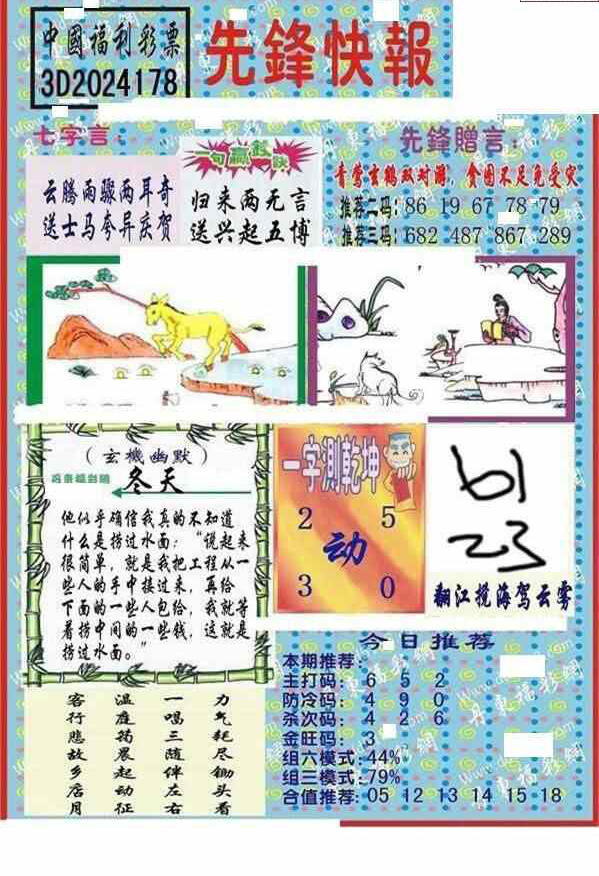 24178期: 福彩3D丹东全图分析