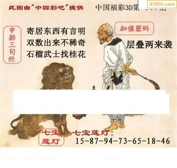 福彩3D26044期天中全套预测分析图