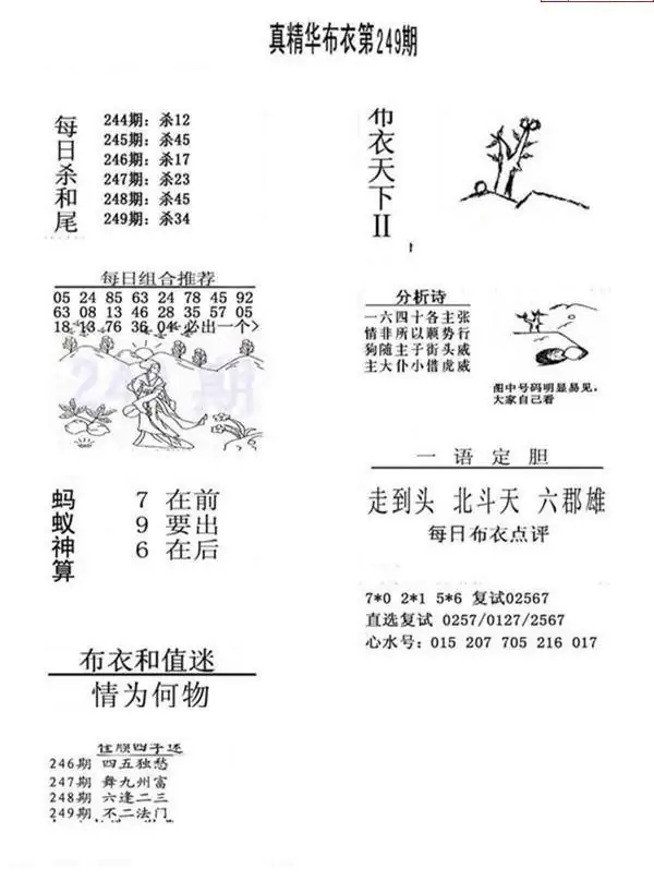 25249期: 福彩3D全套图版参考