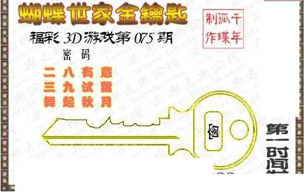 25075期: 3D蝴蝶世家蝴蝶彩图