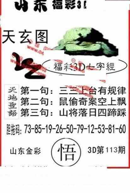 24113期: 福彩3D丹东全图分析
