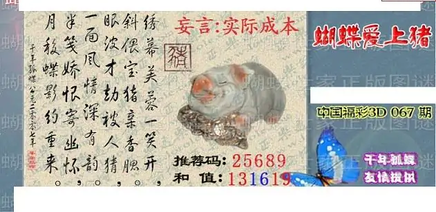 25067期: 3D蝴蝶世家蝴蝶彩图