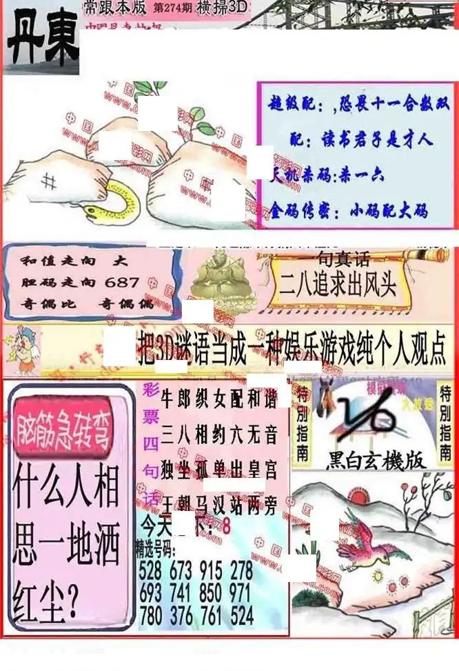 25274期: 福彩3D丹东全图分析