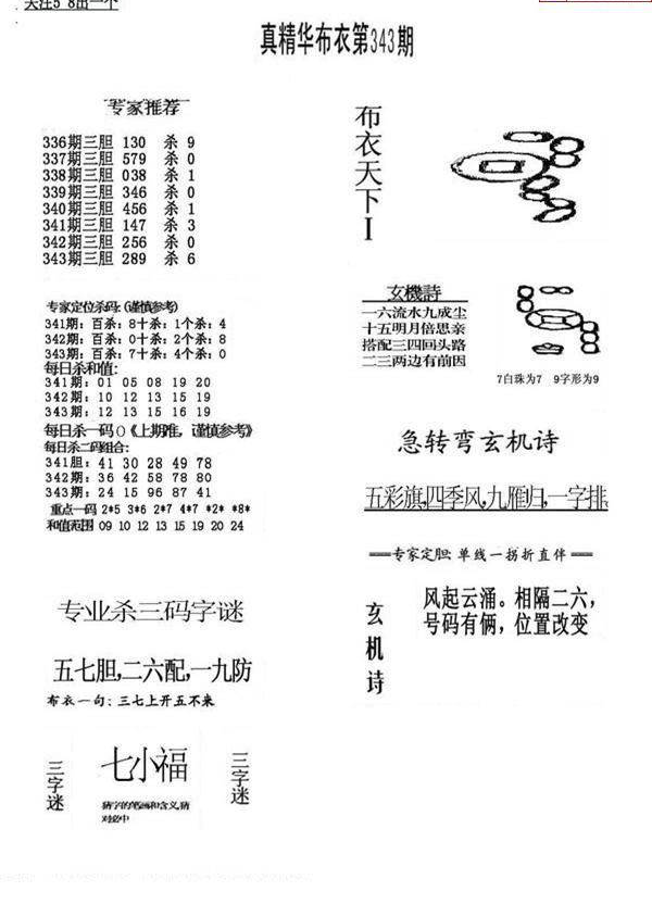 24343期: 福彩3D全套图版参考