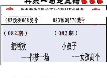 26083期: 福彩3D丹东全图分析