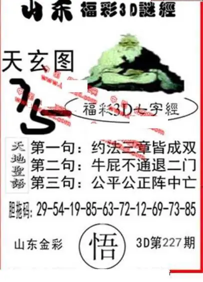 25227期: 福彩3D丹东全图分析