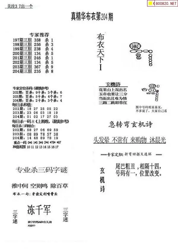 25204期: 福彩3D全套图版参考