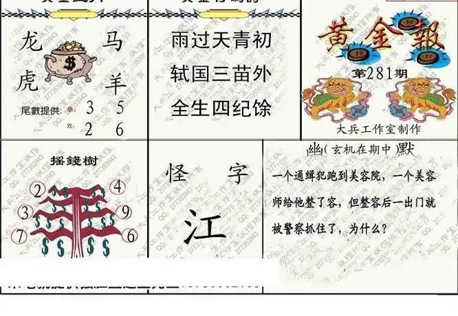 25281期: 大兵福彩3D黄金报图版