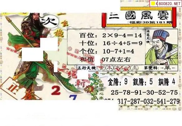 25181期: 福彩3D丹东全图分析