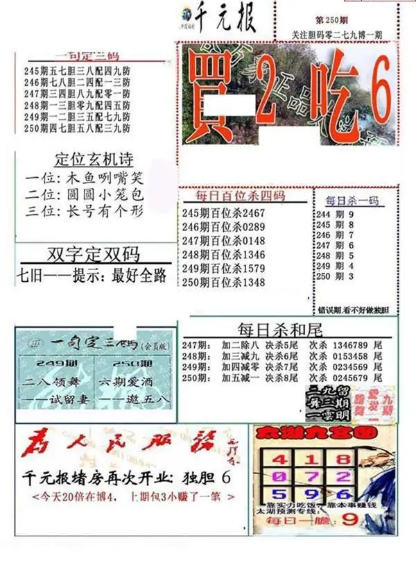 25250期: 福彩3D全套图版参考