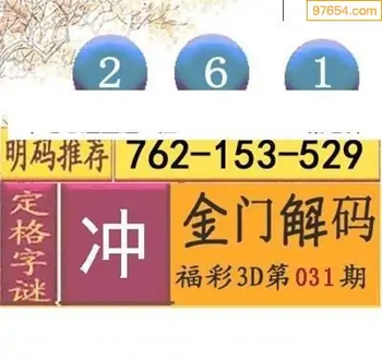 福彩3D26031期天中全套预测分析图