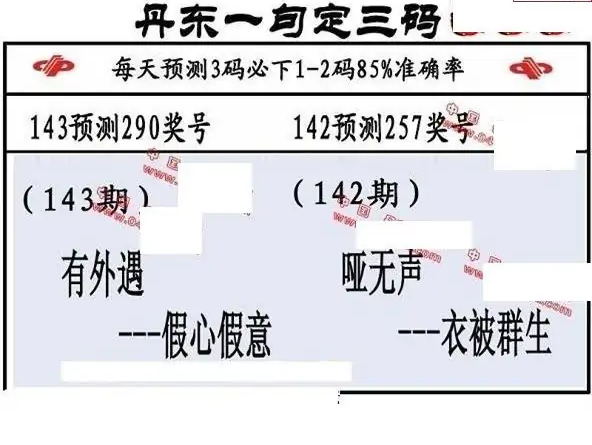 25143期: 福彩3D丹东全图分析