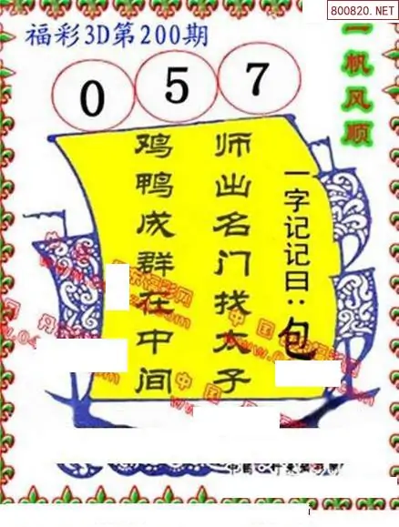 25200期: 福彩3D丹东全图分析