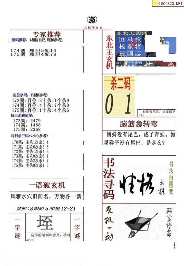 25175期: 福彩3D全套图版参考