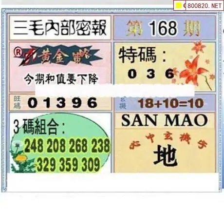 25168期: 三毛3D精品图谜