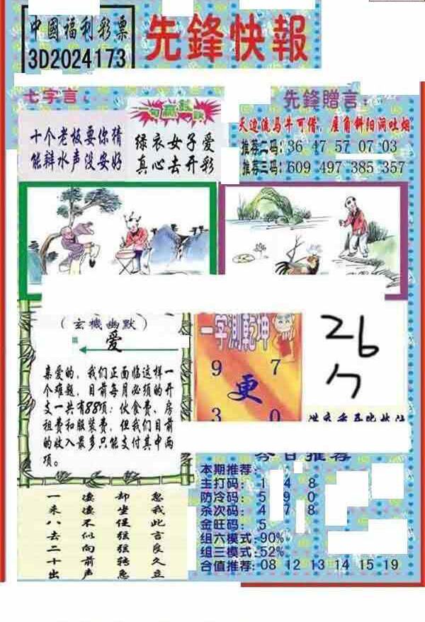 24173期: 福彩3D丹东全图分析