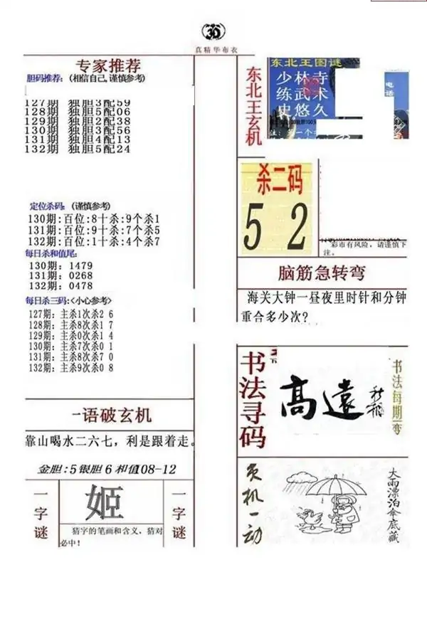 25132期: 福彩3D全套图版参考