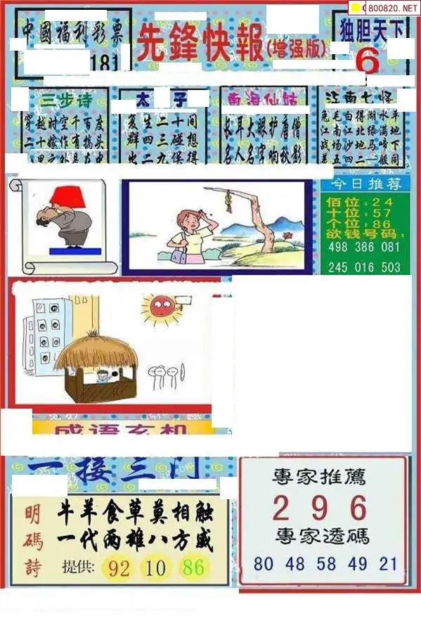 25181期: 福彩3D丹东全图分析