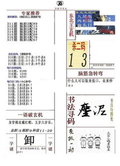 25317期: 福彩3D全套图版参考