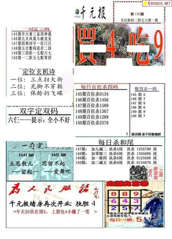 25150期: 福彩3D全套图版参考